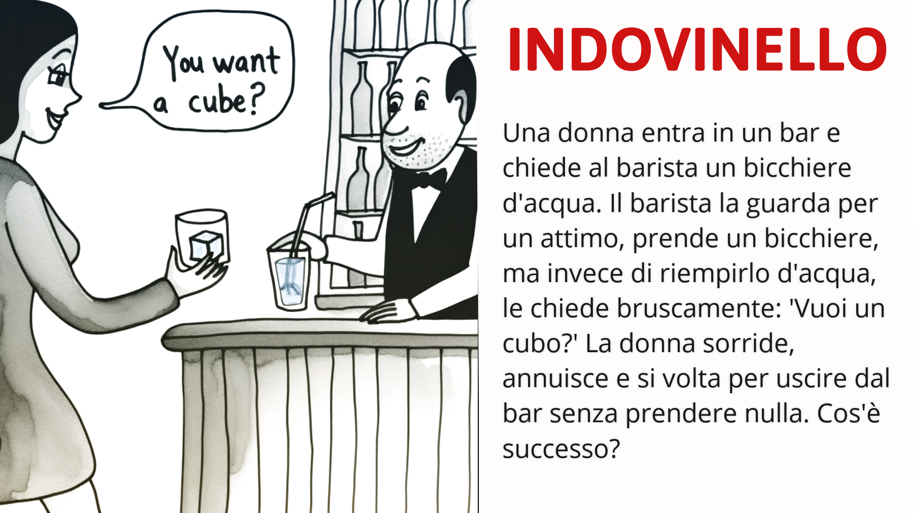 "Svelato il mistero: perché questa donna esce dal bar senza bere un goccio d'acqua?"